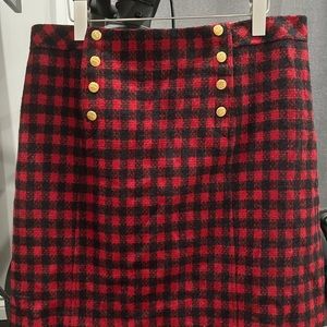 Brooks Brothers Checkered Mini Skirt with Gold Buttons